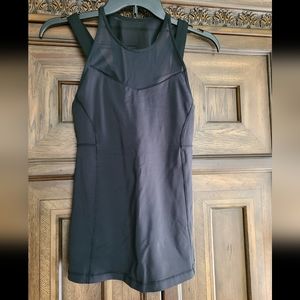 Lululemon sz 4 Running In The City Tank Black Sheer Mesh